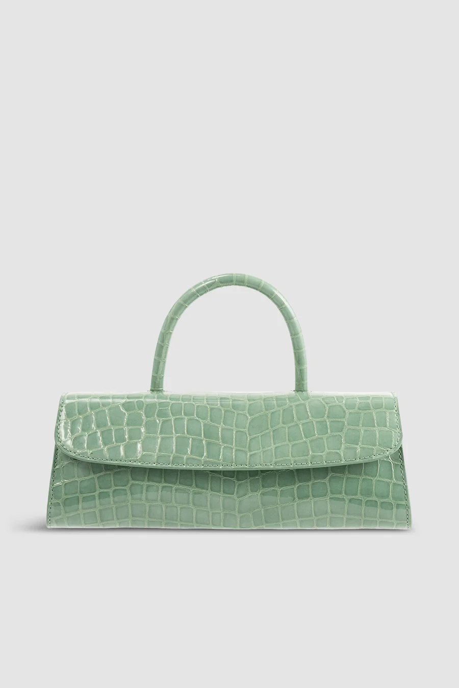 Green Croc Baguette Bag