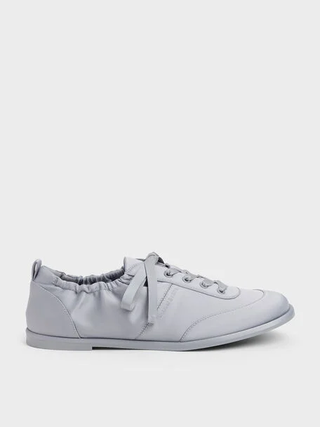 Satin Ruched Sneakers (Grey)