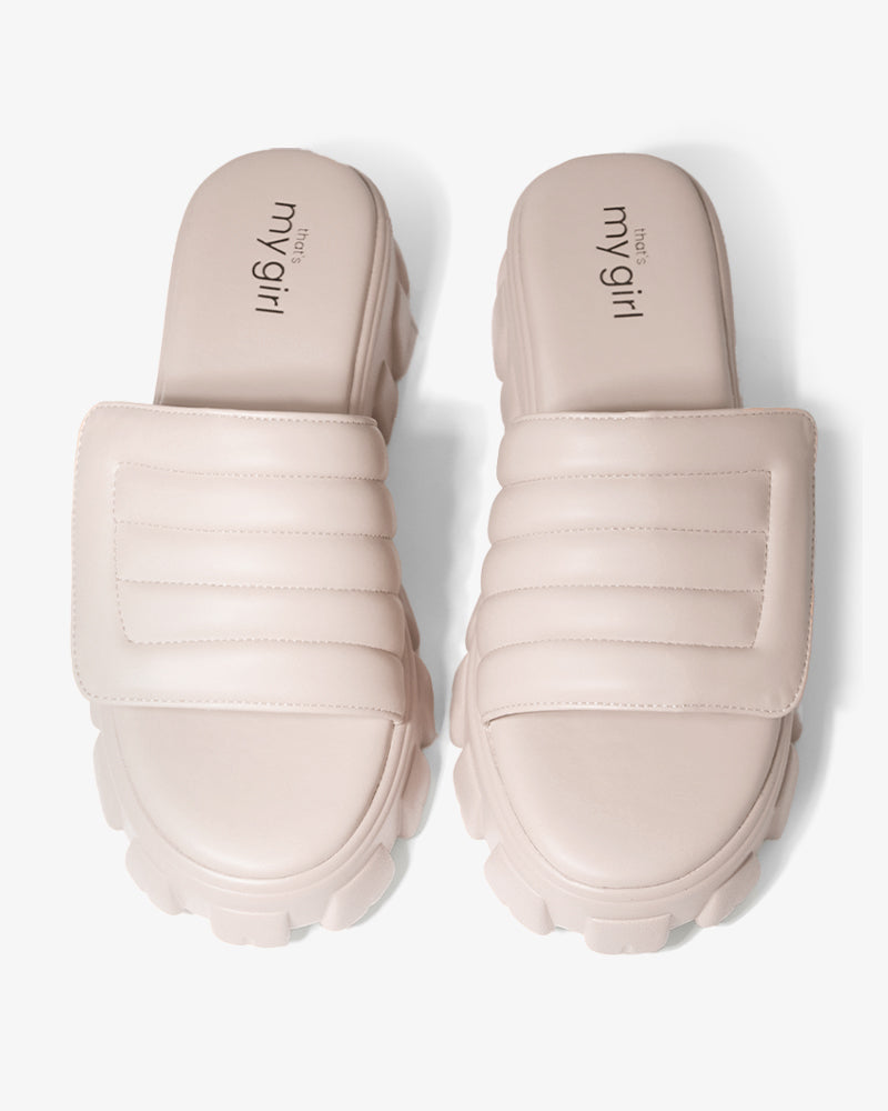 Pink Quilted Comfort Slides