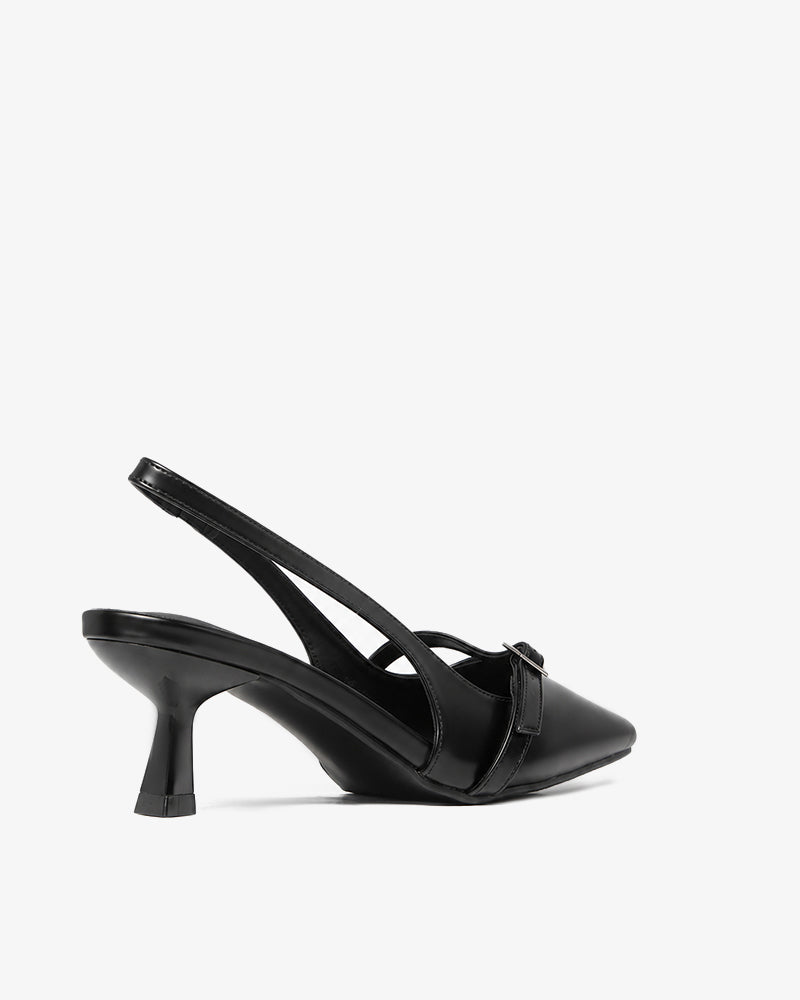 Maroon Slingback Kitten Heels