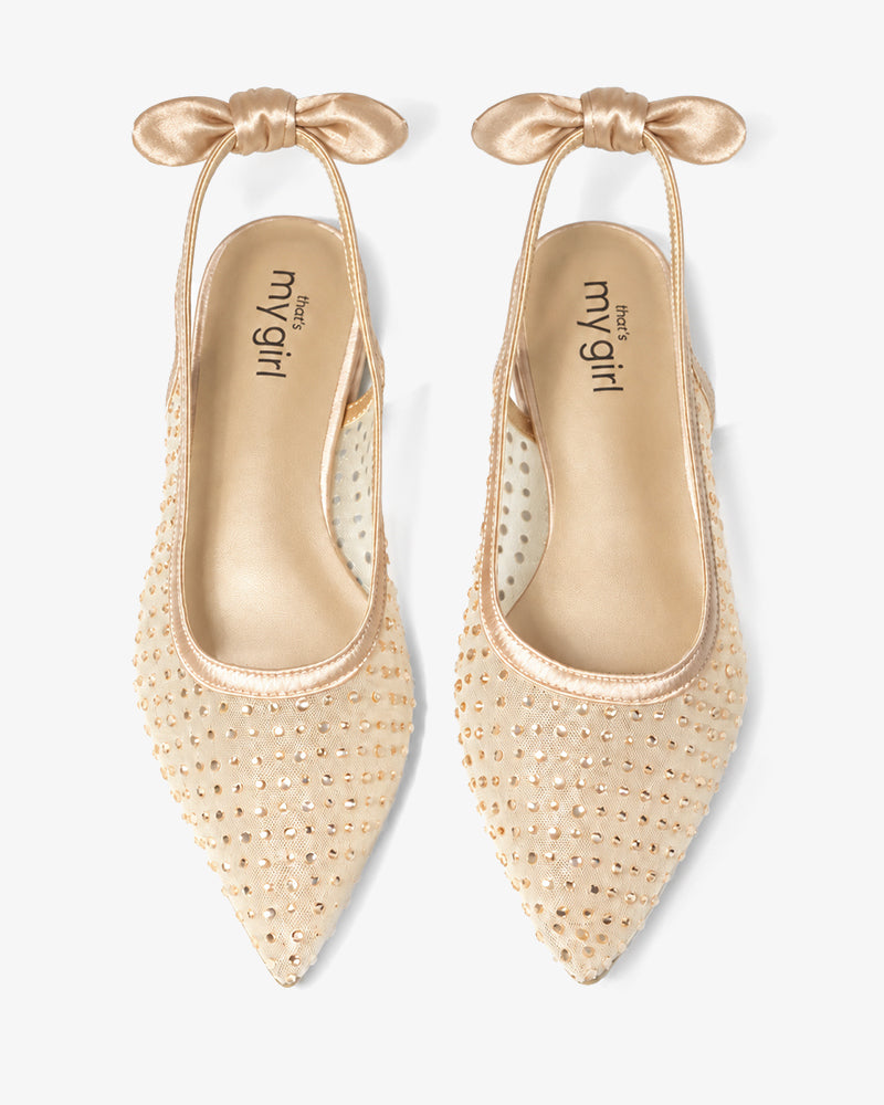 Pink Rhinestone Slingbacks