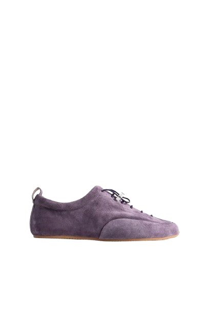 Lavender Suede Lace-Up Sneakers