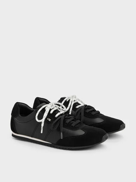 Jace Leather & Suede Sneakers (Black)