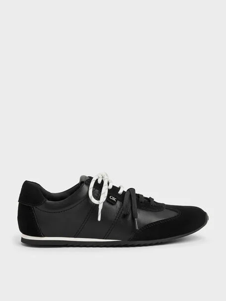 Jace Leather & Suede Sneakers (Black)