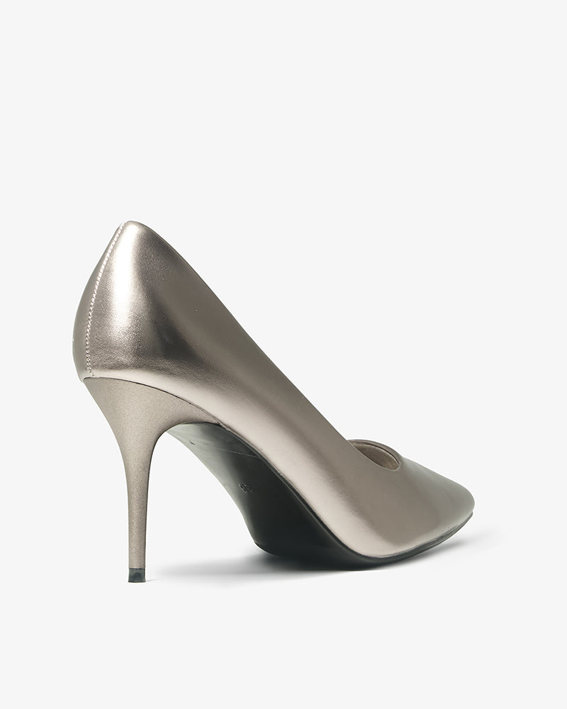 Silver Pointed-Toe Pump