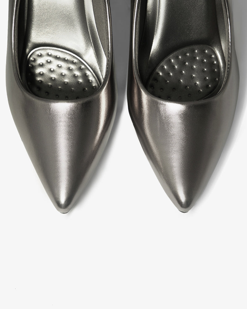 Silver Pointed-Toe Pump