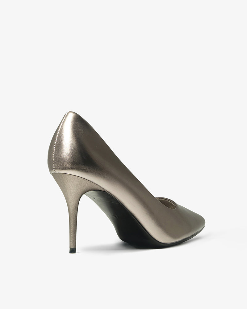 Silver Pointed-Toe Pump